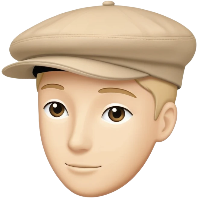 Beige Kangol flat cap hat, classic 504 style, light tan color, simple clean design emoji