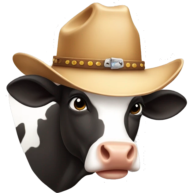 Cow wearing a cowboy hat emoji
