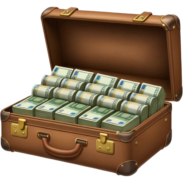 Suitcase with euro bills  emoji