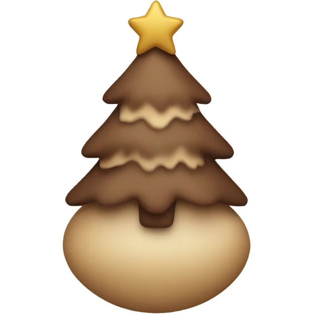brown beige Christmas tree toy emoji