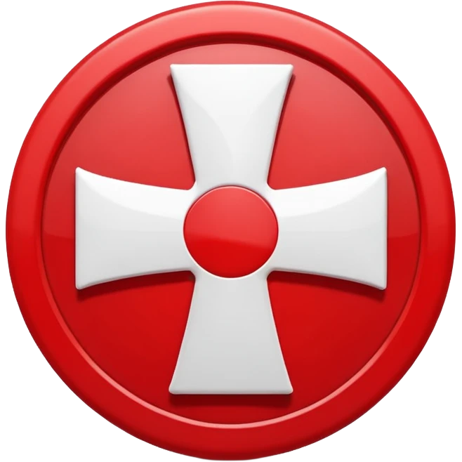 Red circular cross icon, white X(wrong) symbol in center, glossy 3D button style, smooth surface, soft shadow, minimal design, centered composition, high resolution emoji