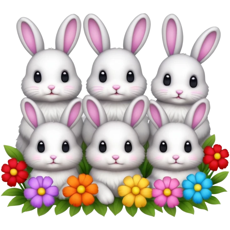 зайщики  з квітами emoji