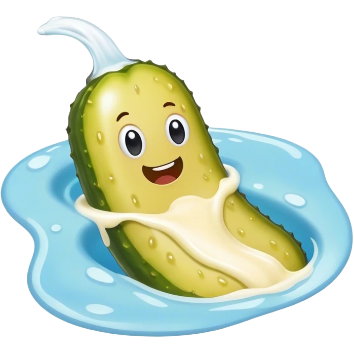 skin colored pickle in pool of milk emoji