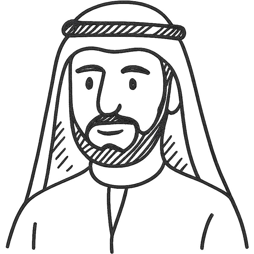 arab man hand drawn outlined icon emoji
