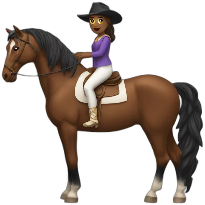 Cate ridings a horse  emoji