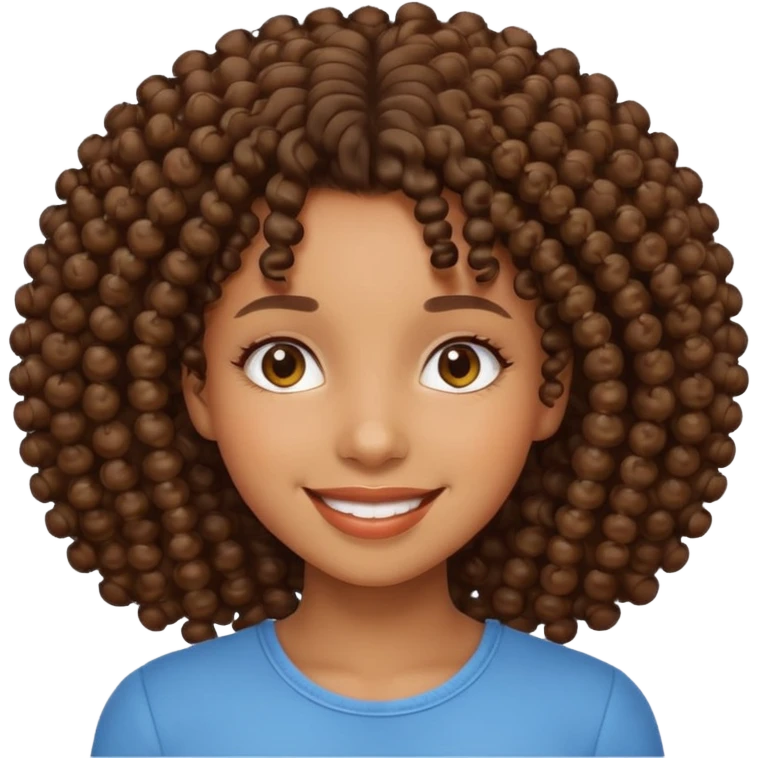 curly haired black girl emoji