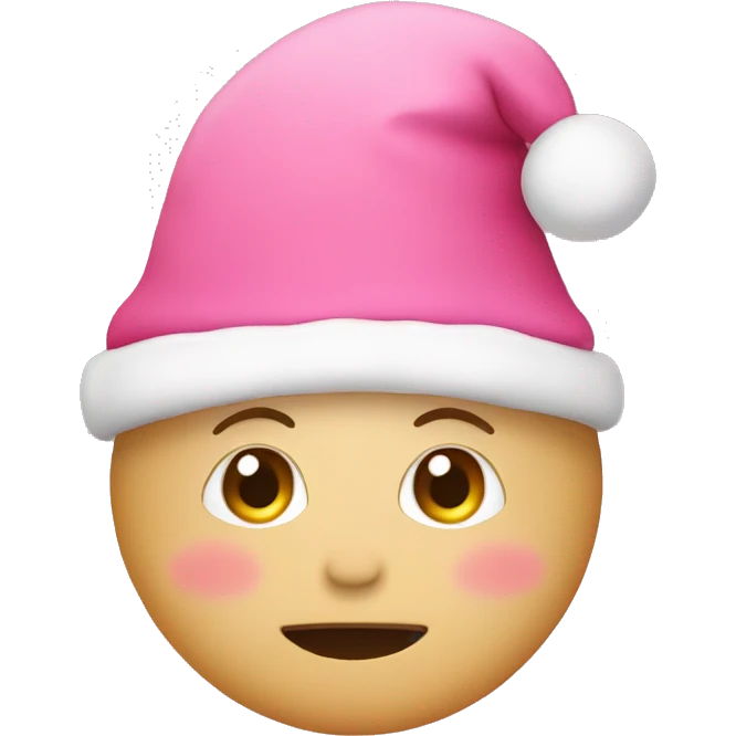 cute pink christmas hat emoji
