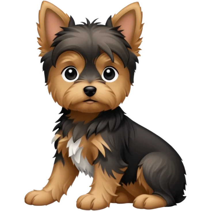 Yorkshire Terrier puppy with a cast on his hind leg emoji
