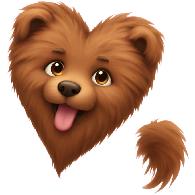 Heart with brown fur emoji