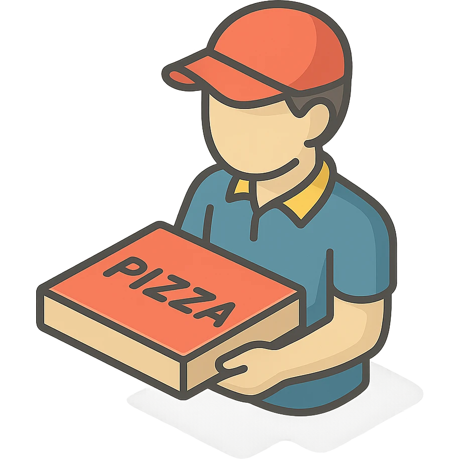 a delivery boy with pizza  emoji