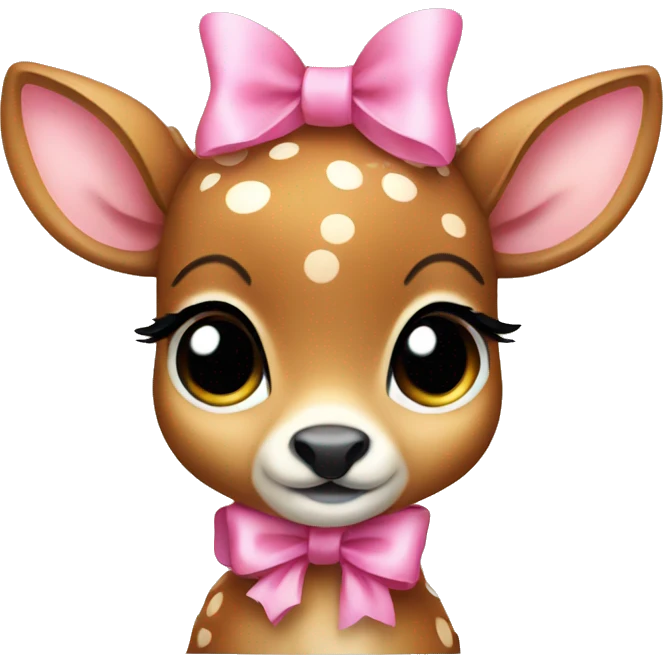 baby deer with pink bow emoji