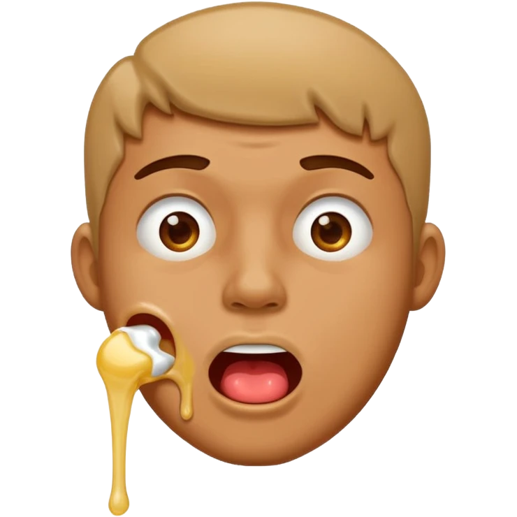 Man drooling out gluer emoji