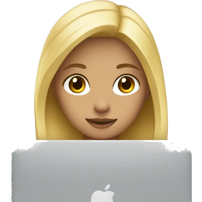 Blond girl working on MacBook  emoji