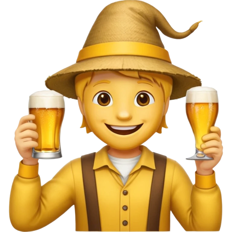 Ein lachender Smilie mit Bierglas und Gamsbart Hut emoji