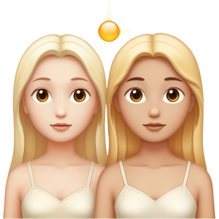 Two human souls glowing in super bright light  emoji