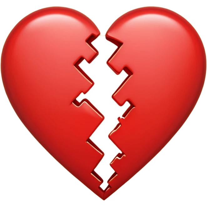 heart broken in half red emoji
