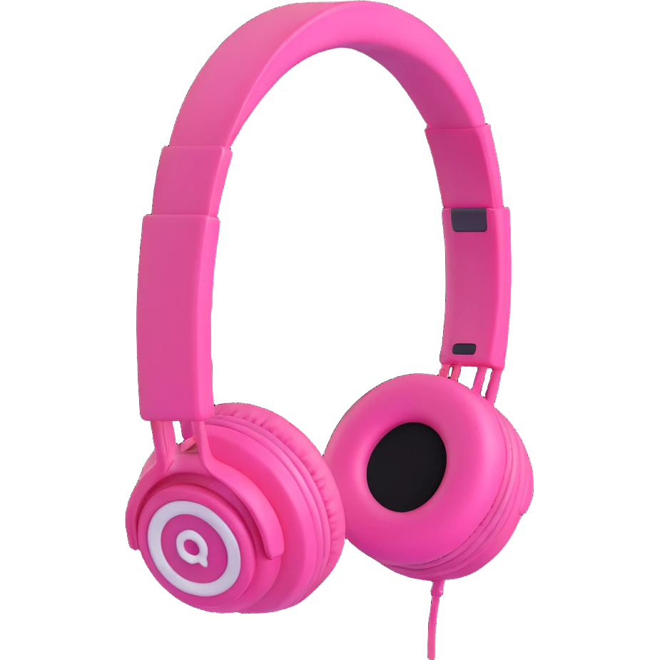 pink headphones 3d emoji style emoji