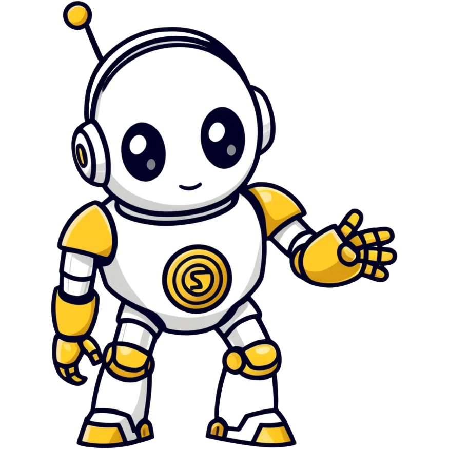 Gold and silver robot (Sprunki fun bot) emoji