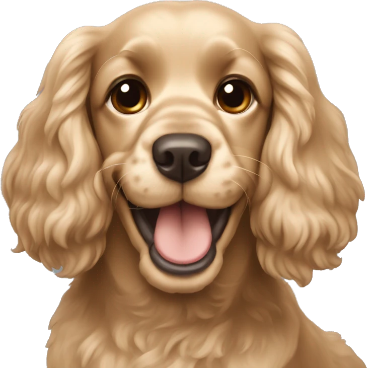 Beige cocker spaniel smiling emoji