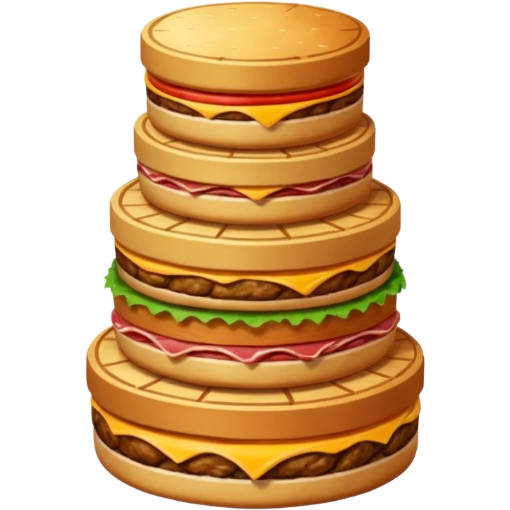 A savory food tower built from stacked meats emoji