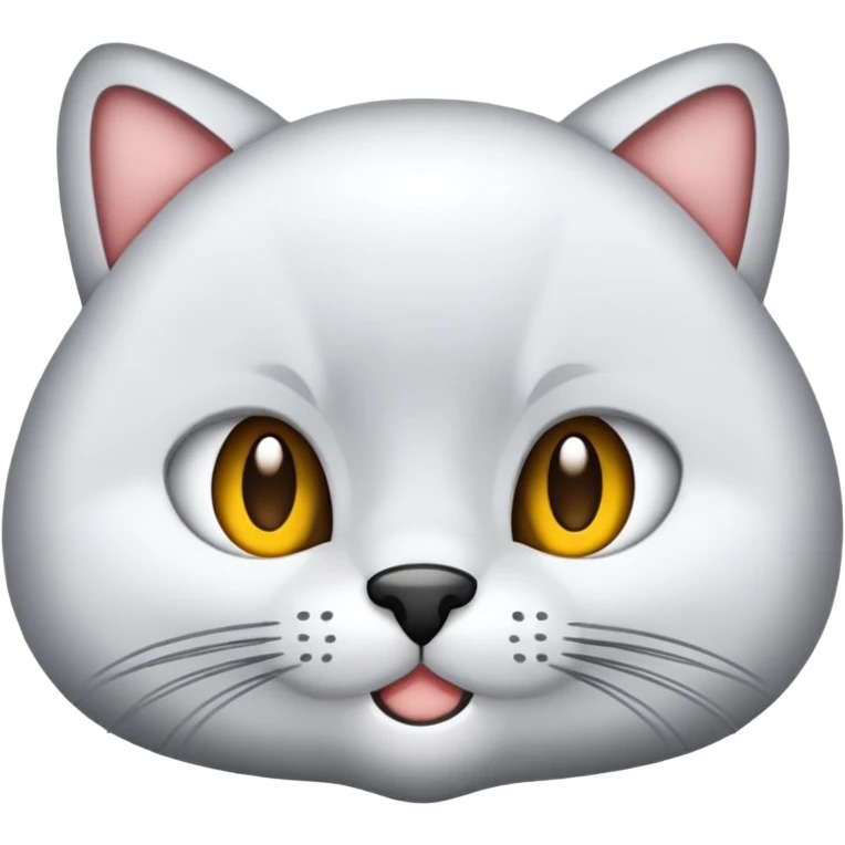 Бело серая кошечка emoji