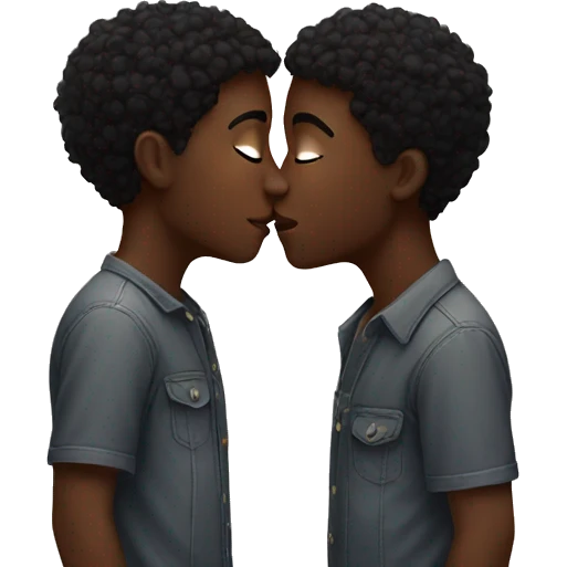 2 black boys kissing  emoji