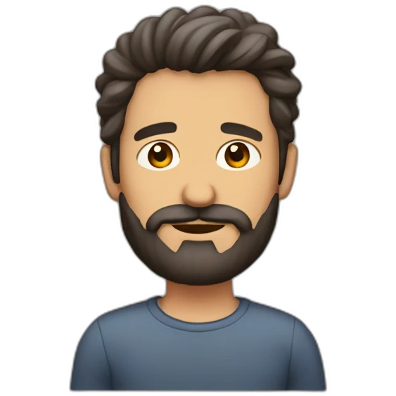 hombre 35 años crespo con barba emoji