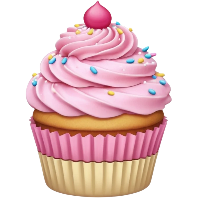 Cupcake with pink icing emoji