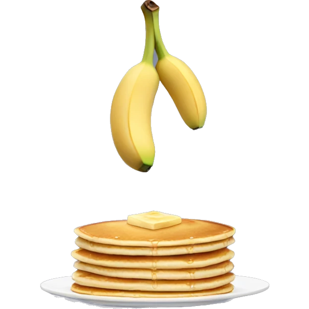 Pancakes with banana and peanut butter emoji