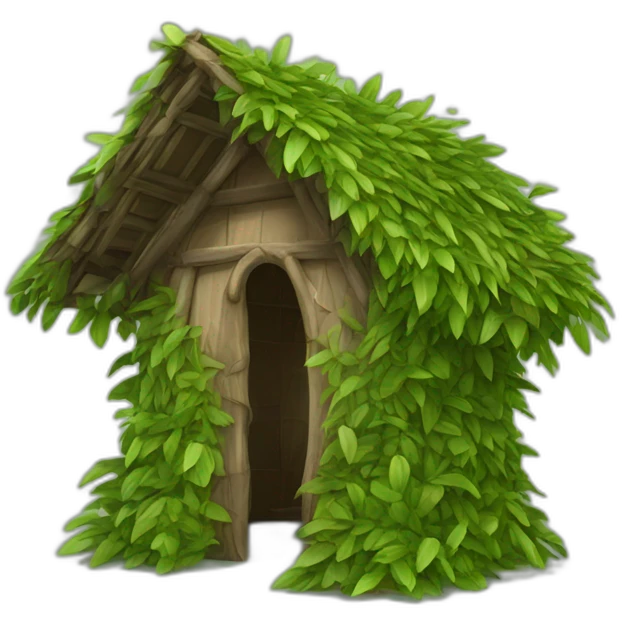 a hut shelter made of leaves and branches emoji
