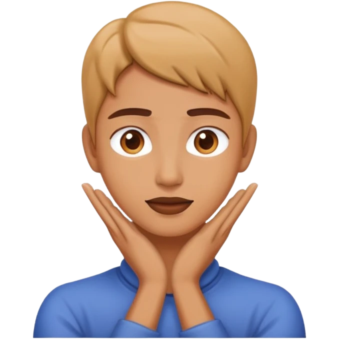 person with hands on neck emoji