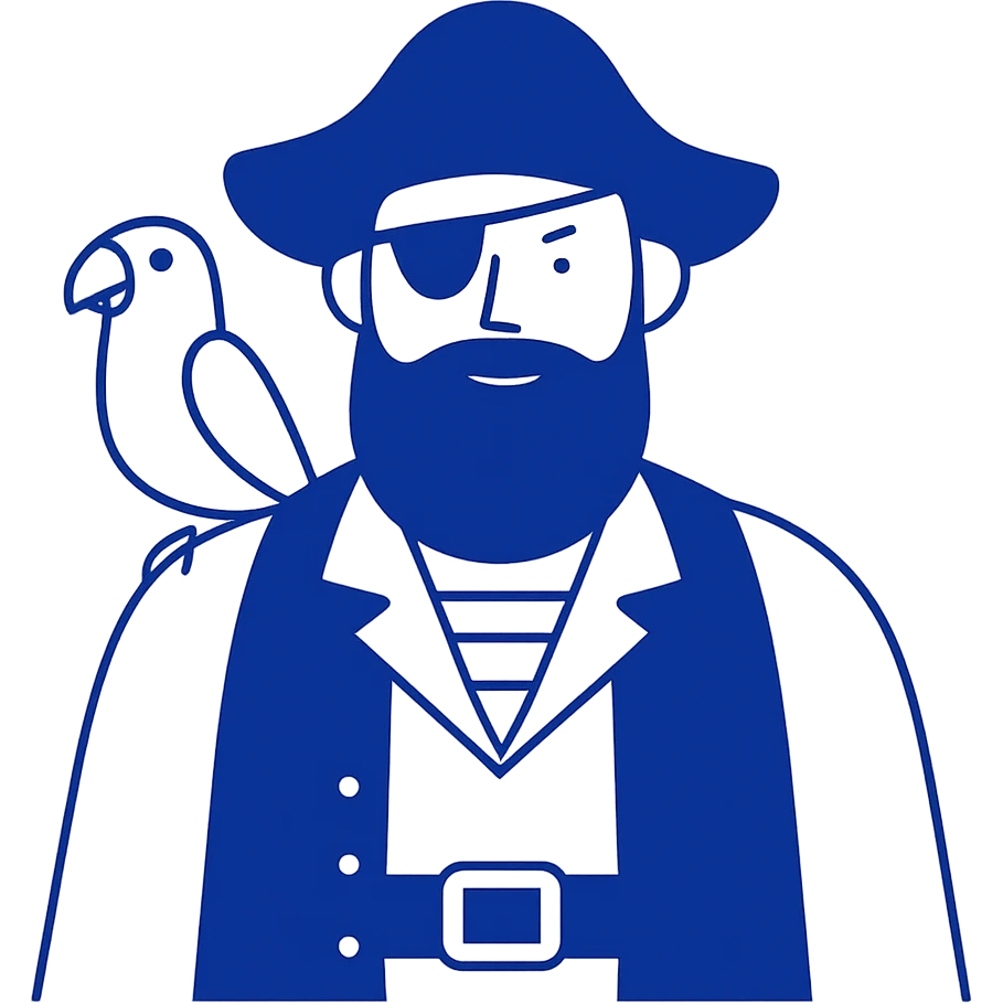 pirate with eye patch and parrot emoji