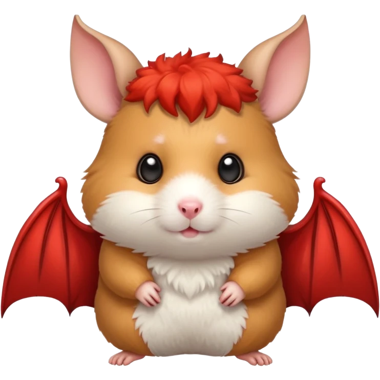 Hamster with horns and red bat wings emoji