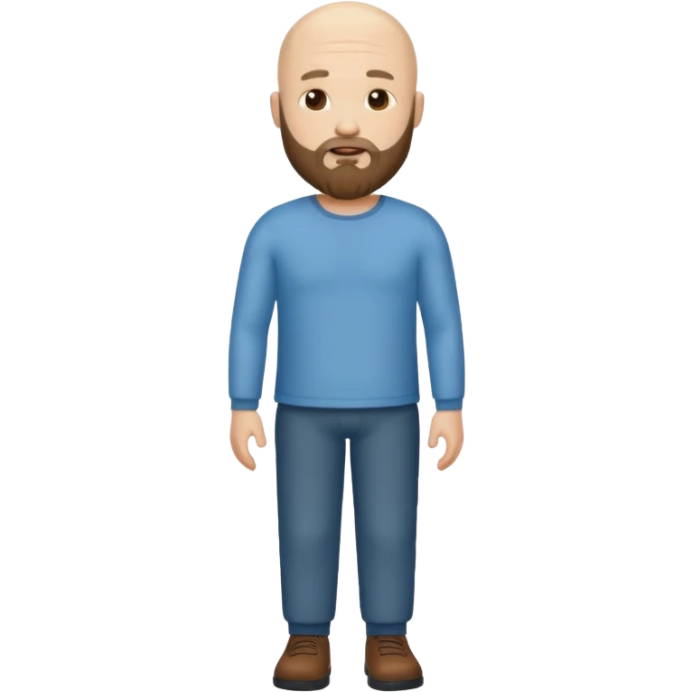 Bald white man with beard and no arms or legs emoji