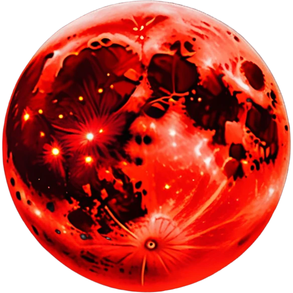 Edgy Black night sky with big Red vibrant neon-crimson-blood-moon Aesthetic Scenery full picture  emoji