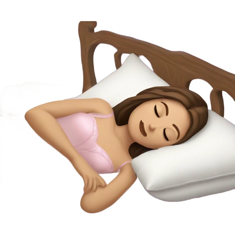 sleeping beauty brunette white girl with a silk pillow emoji