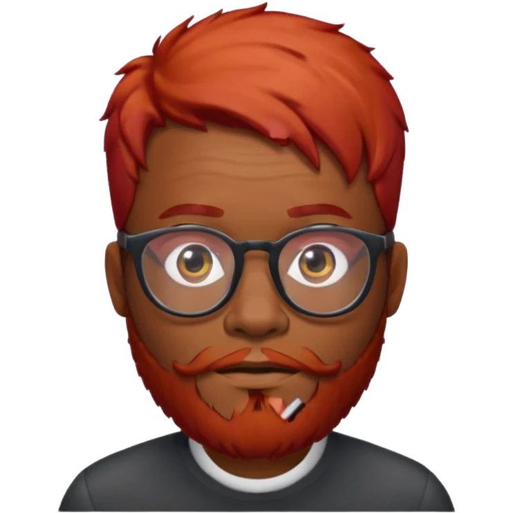 Black guy red hair red beard and glasses emoji