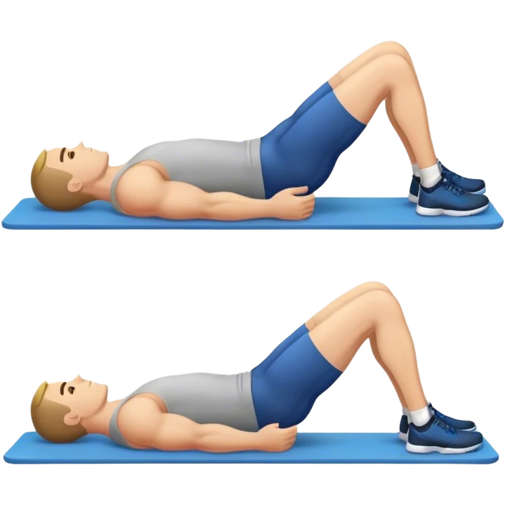 lying down man weighted glute bridges emoji