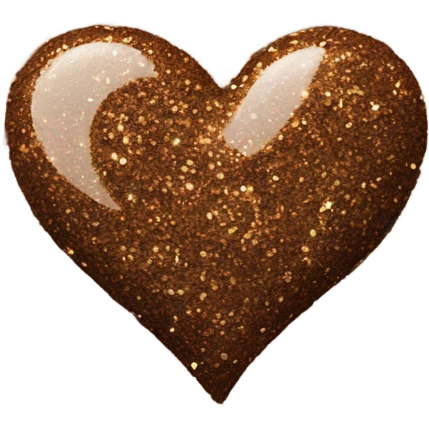 One Brown glitter heart emoji