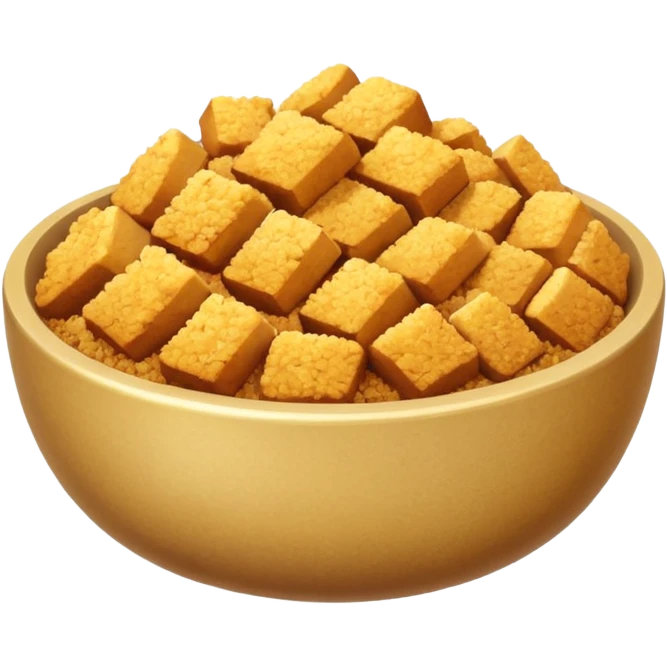 breadcrumbs object icon, bowl of breadcrumbs, 3D cartoon, mobile game icon style, clean background, no text, no watermark
 emoji