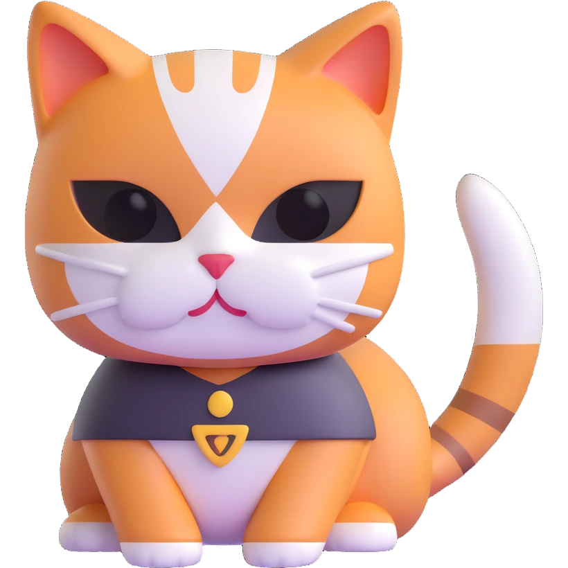 calico cat with white mask emoji