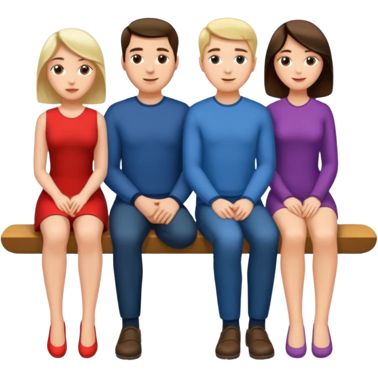 Two woman’s legs seen from the side and a man’s head between the two legs emoji