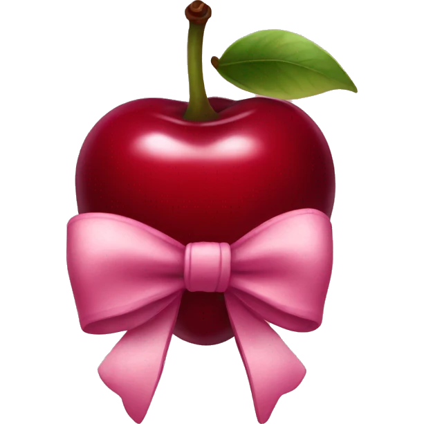 deep red cherry with a bow emoji