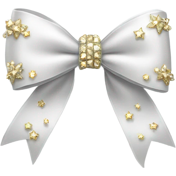 A white bow with sparkle  emoji