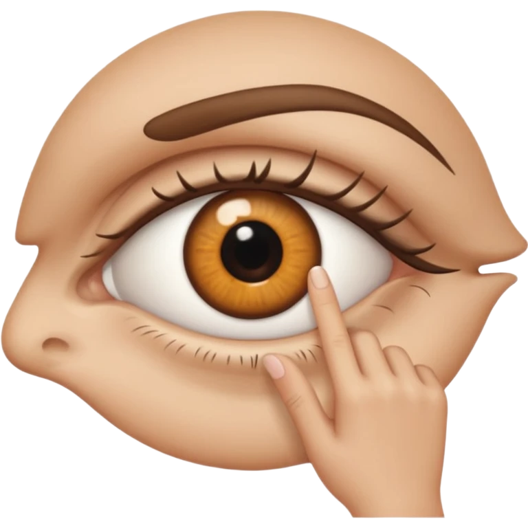 an eye with a finger over lips, symbolizing silence emoji