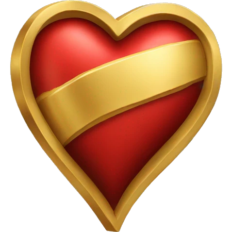 gold and red heart emoji