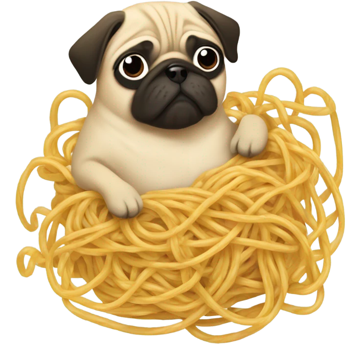 Pug wrapped in spaghetti  emoji