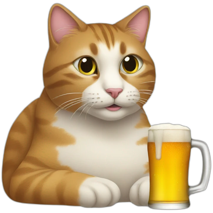 A cat drinking beer emoji