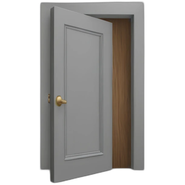 open door wood color gray perpective emoji
