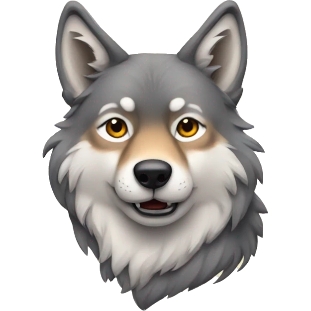 a wolf with butterflies emoji